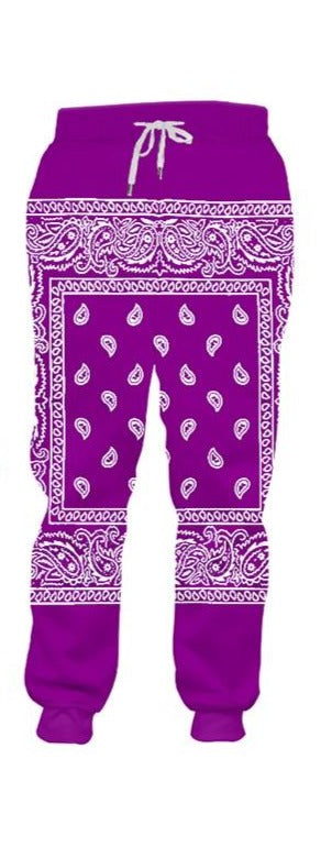 6XL Assorted Handkerchief Bandana Print Tracksuit Pullover or Zipper Front Hoodies w/ Pants Plus Size Women
