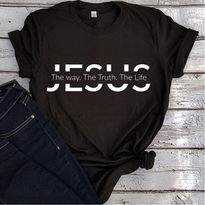 3XL  Jesus The Way The Truth The Life T Shirt O Neck Short Sleeve
