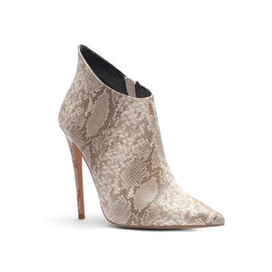 Solid Snake Print High Heel Short Ankle Boots Womens Shoes