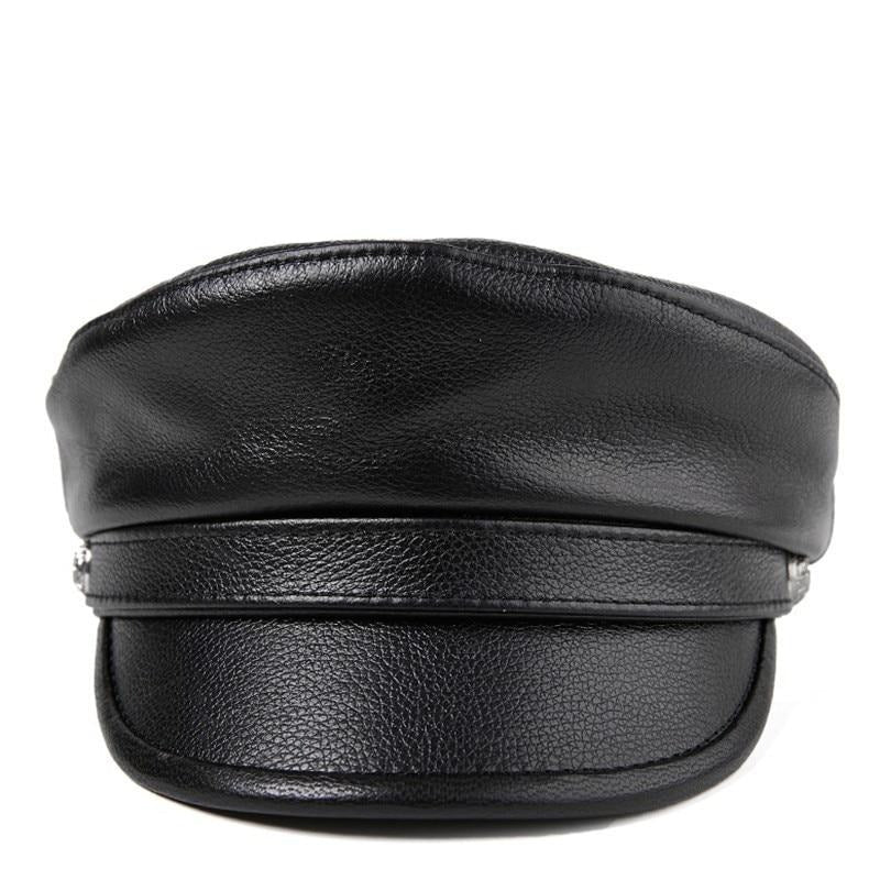 Genuine Leather Paperboy Navy Caps Womens Accesories