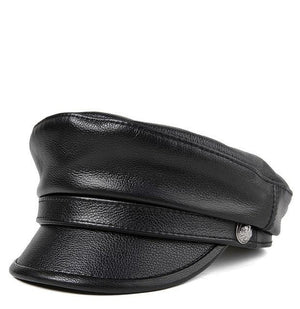 Genuine Leather Paperboy Navy Caps Womens Accesories