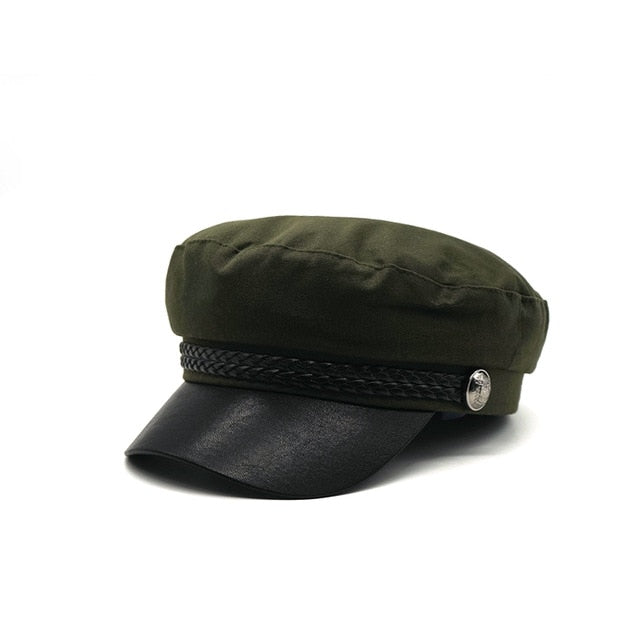 Double Braided Band Military Cap Hat Womens Accessories