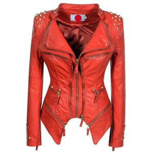 3XL Snake Print Leather Suede Motorcycle Jacket Plus Size Women