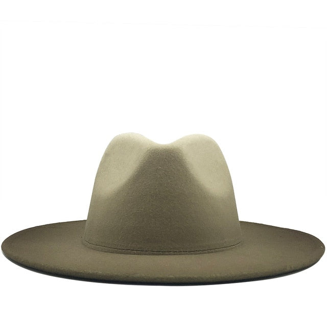 Unisex Gradient Wool Fedora Hats