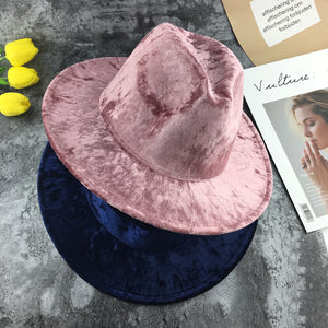 Unisex Velvet Felt Fedora Hats Womens Accessories