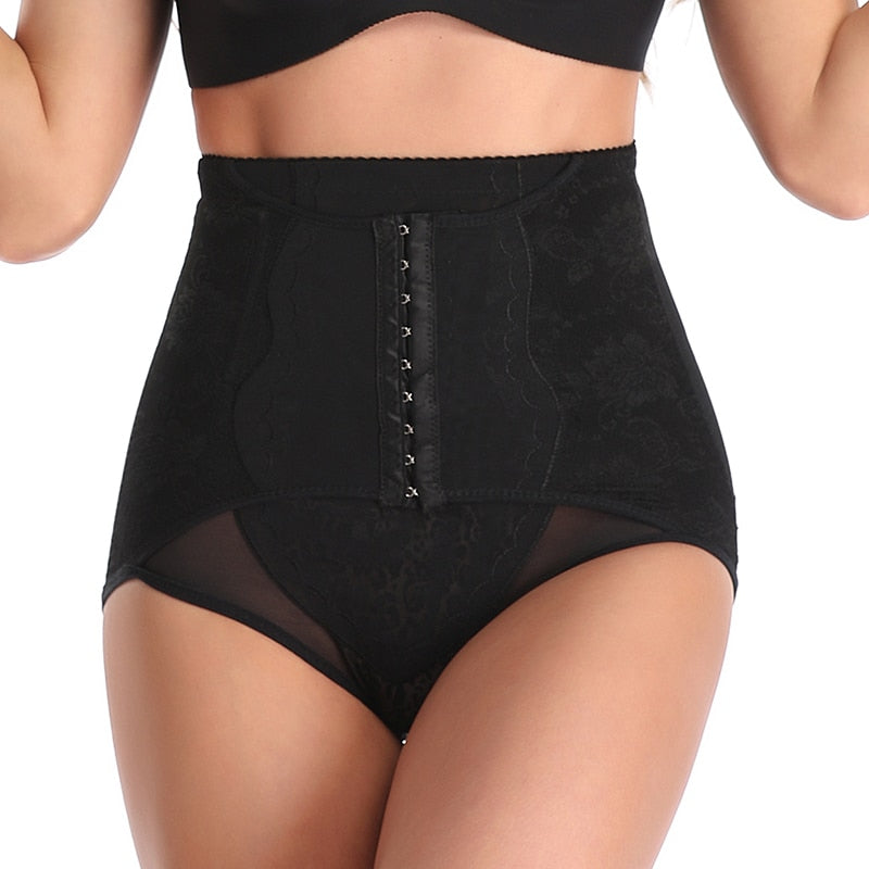 Plus Size Women  Emroidered Lace Waist Trainer Control Panties Beige or Black