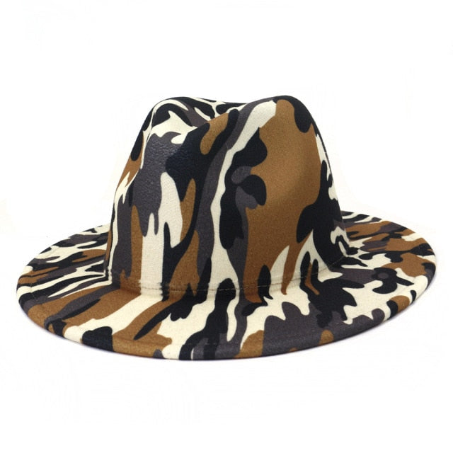 Camouflage or Tie Dye or Variety Print Wool Fedora Hats
