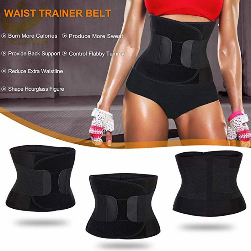 2XL Black Waist Trainer Sauna Belt Plus Size Women