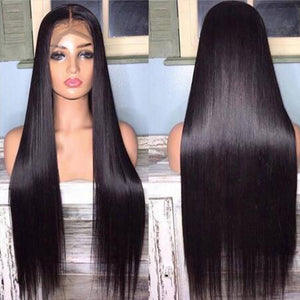 Straight Swiss Lace Front PrePlucked Brazillian Human Hair Wigs