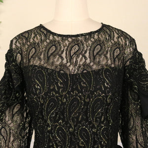 3XL Black Lace & Ruffle Evening Dress Plus Size Women