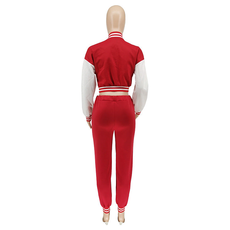 2XL B Letter Letterman Jacket w/ Pants Plus Size Women
